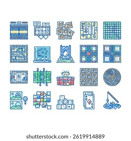 game table play board doodle icons set vector. home family, people fun, together child, young happy, wooden kid, card father, gamer game table play board sketch hand drawn
