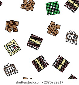 game table play board vector seamless pattern thin line illustration