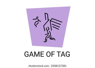 Game of tag sport vector line icon. an athlete playing chase tag. sport pictogram, vector illustration.