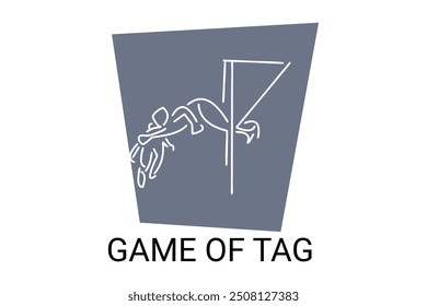 Game of tag sport vector line icon. an athlete playing chase tag. sport pictogram, vector illustration.