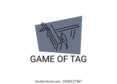 Game of tag sport vector line icon. an athlete playing chase tag. sport pictogram, vector illustration.