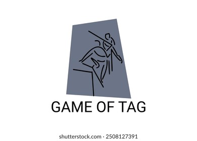 Game of tag sport vector line icon. an athlete playing chase tag. sport pictogram, vector illustration.