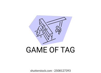 Game of tag sport vector line icon. an athlete playing chase tag. sport pictogram, vector illustration.