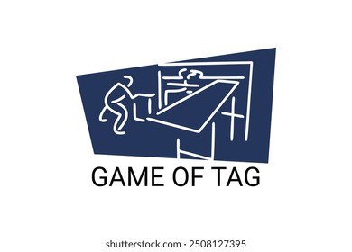 Game of tag sport vector line icon. an athlete playing chase tag. sport pictogram, vector illustration.