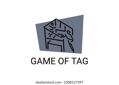 Game of tag sport vector line icon. an athlete playing chase tag. sport pictogram, vector illustration.