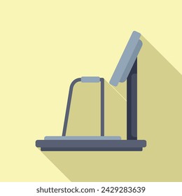 Icono de vidrio de tecnología de juego vector plano. Tecnología de plataforma de realidad virtual. Auriculares con micrófono para persona