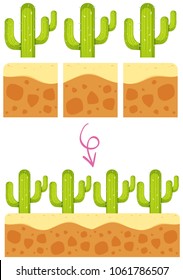 Una plantilla de juego con la ilustración de Cactus