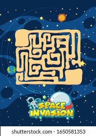 Game template with dark space in background illustration