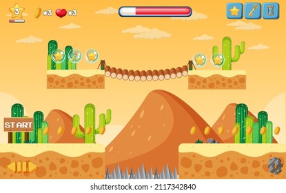 A game template desert background illustration