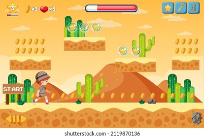 A game template desert background illustration