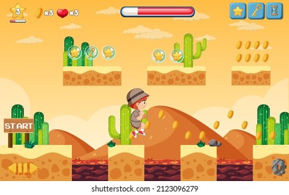 A game template desert background illustration
