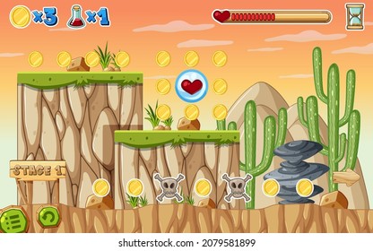 A Game Template Desert Scene illustration