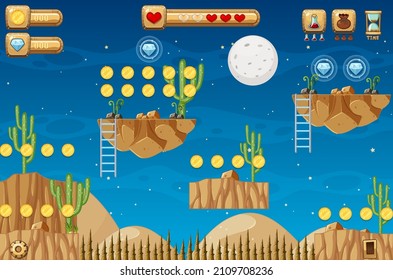 A Game Template Desert Scene illustration