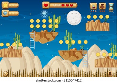 A Game Template Desert Scene illustration