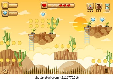 A Game Template Desert Scene illustration