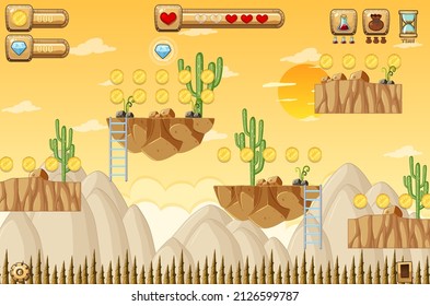 A Game Template Desert Scene illustration