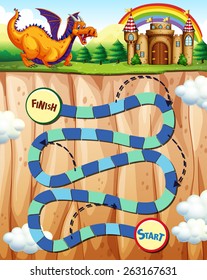 Game template with dragon and castle