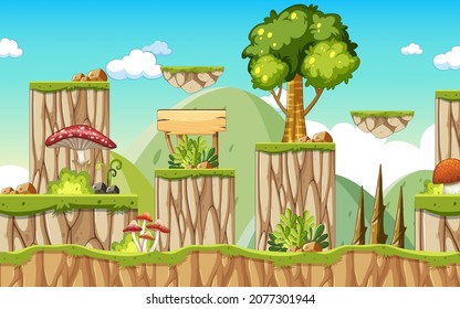 A Game Template Forest Scene illustration