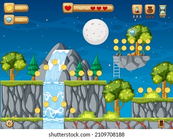 Game Template Forest Scene illustration