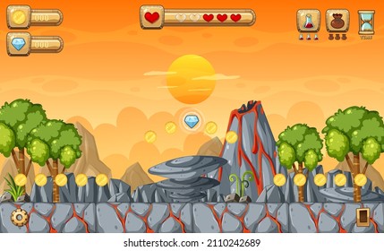 Game Template Forest Scene illustration