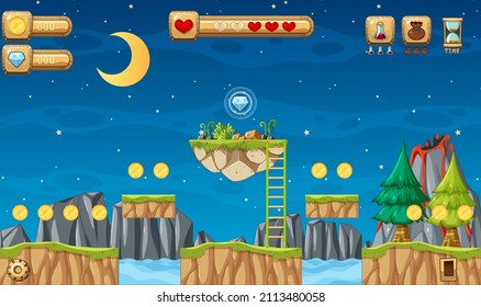 Game Template Forest Scene illustration
