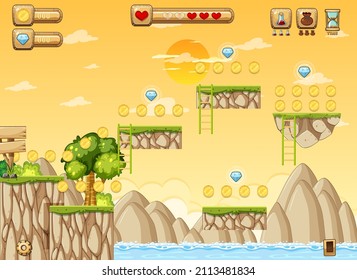 A Game Template Forest Scene illustration