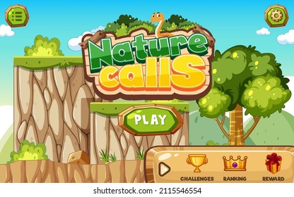 A Game Template Forest Scene illustration