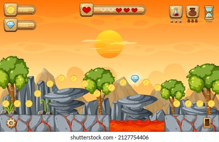 Game Template Forest Scene illustration