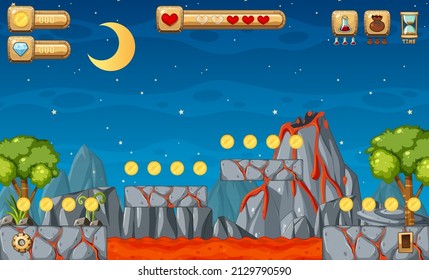 Game Template Forest Scene illustration