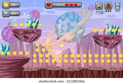 A Game Template Galaxy Scene illustration