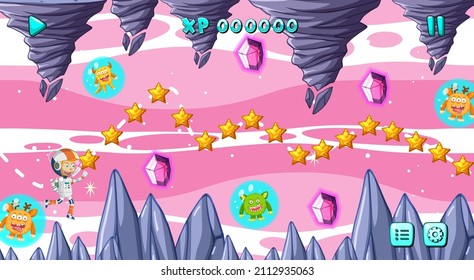A Game Template Galaxy Scene illustration