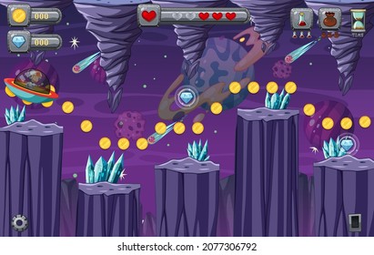 A Game Template Galaxy Space Scene illustration