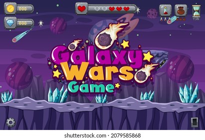 A Game Template Galaxy Space Scene illustration