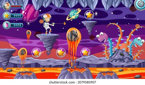A Game Template Galaxy Space Scene illustration