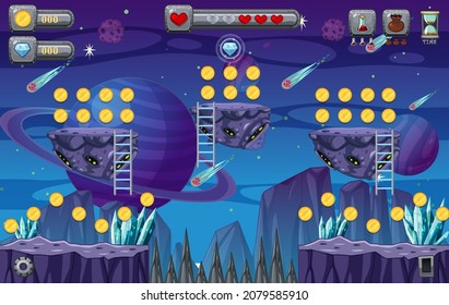 A Game Template Galaxy Space Scene illustration