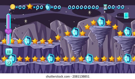 A Game Template Galaxy Space Scene illustration