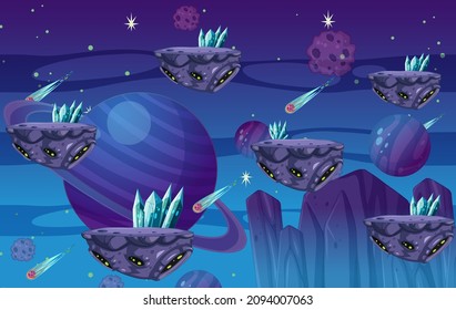 A Game Template Galaxy Space Scene illustration