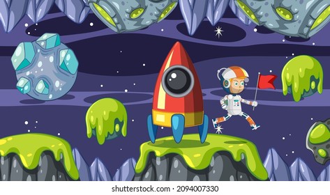 A Game Template Galaxy Space Scene illustration