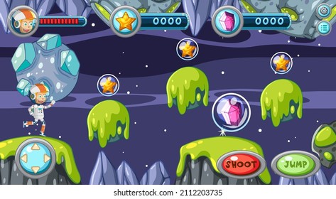 A Game Template Galaxy Space Scene illustration
