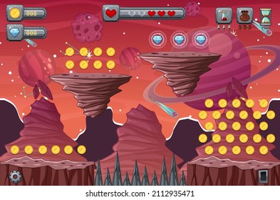 A Game Template Galaxy Space Scene illustration
