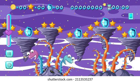 A Game Template Galaxy Space Scene illustration