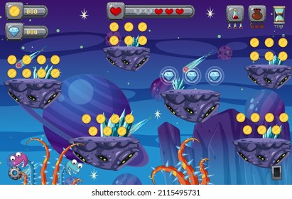 A Game Template Galaxy Space Scene illustration