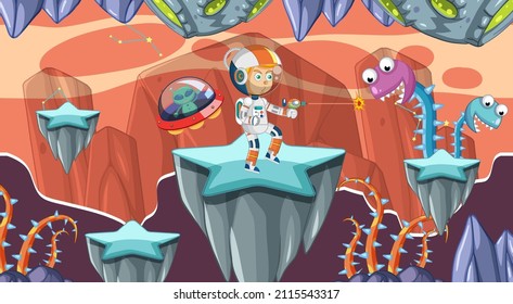 A Game Template Galaxy Space Scene illustration