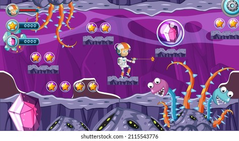 A Game Template Galaxy Space Scene illustration