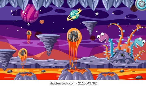 A Game Template Galaxy Space Scene illustration