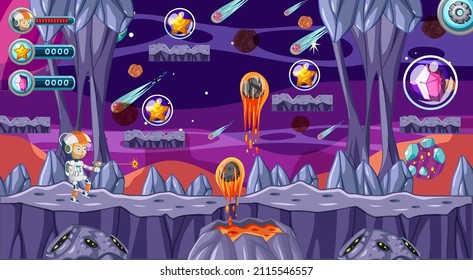 A Game Template Galaxy Space Scene illustration