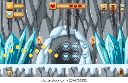 Game Template Ice Höhle-Illustration