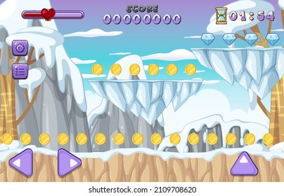 A Game Template Ice Cave Scene illustration