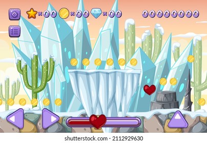 A Game Template Ice Cave Scene illustration