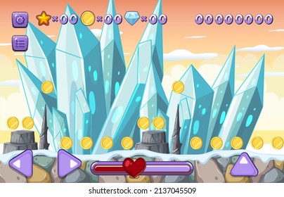 A Game Template Ice Cave Scene illustration